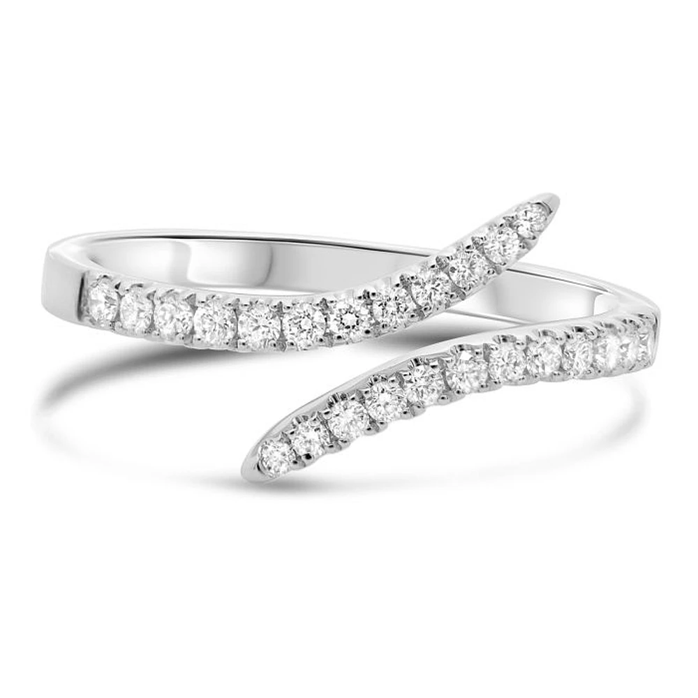 14K White, Yellow or Rose Gold 0.31cttw Diamond Wrap Ring - 14K White Gold