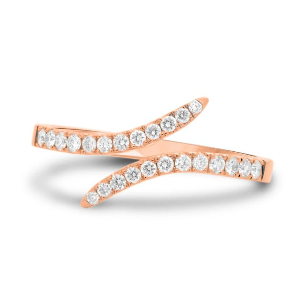 14K White, Yellow or Rose Gold 0.31cttw Diamond Wrap Ring - 14K White Gold