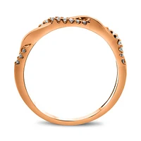 14K White, Yellow or Rose Gold 0.10cttw Diamond Twisted Pave Ring - 14K White Gold