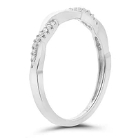 14K White, Yellow or Rose Gold 0.10cttw Diamond Twisted Pave Ring - 14K White Gold
