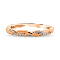 14K White, Yellow or Rose Gold 0.10cttw Diamond Twisted Pave Ring - 14K White Gold