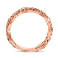 14K White, Yellow or Rose Gold 0.20cttw Ornate Milgrain Diamond Band - 14K White Gold