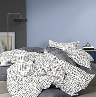 Black Lattice Duvet Cover Set