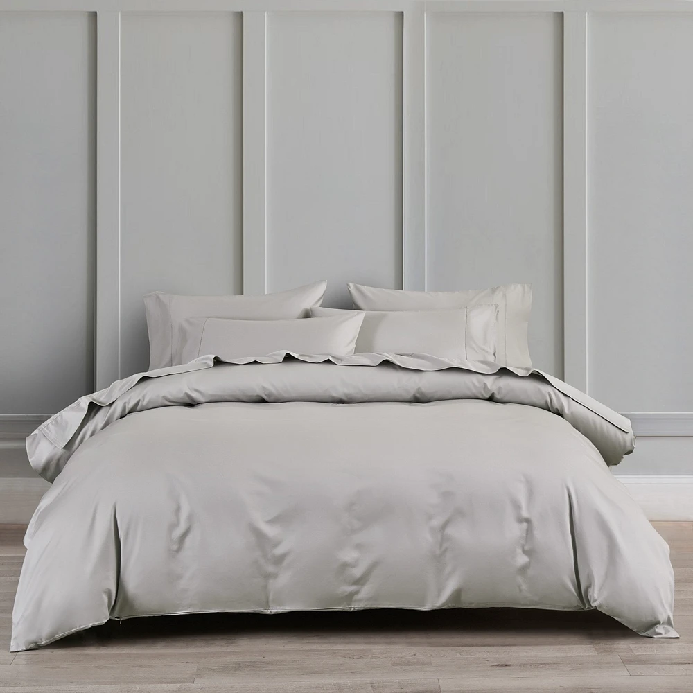 Silver Pima Cotton Duvet Cover Set