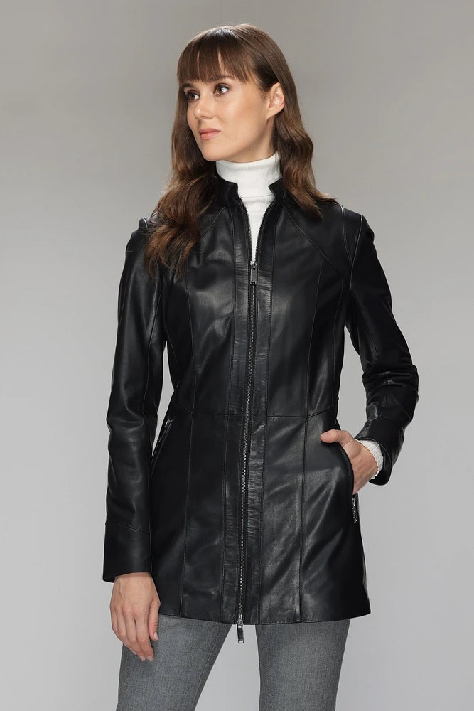 ANSELMA Real Leather Long Jacket