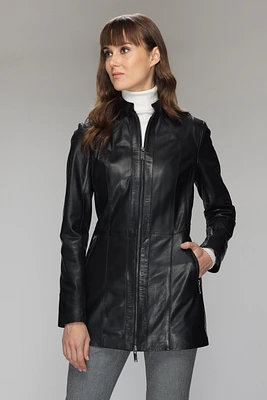 ANSELMA Real Leather Long Jacket
