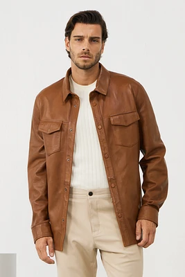 MILES Leather Shirt Jacket