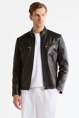 RONAN Genuine Lamb Leather Bomber Jacket