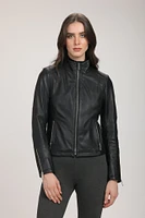 HANNAH Genuine Leather Bomber Jacket