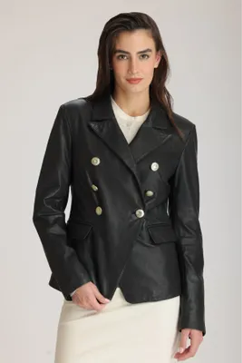 ELANDRA Leather Blazer