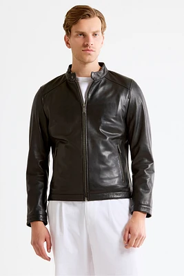 CAMDEN2 Genuine Lamb Leather Bomber Jacket