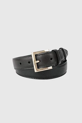 LILOU Textured Leather Belt