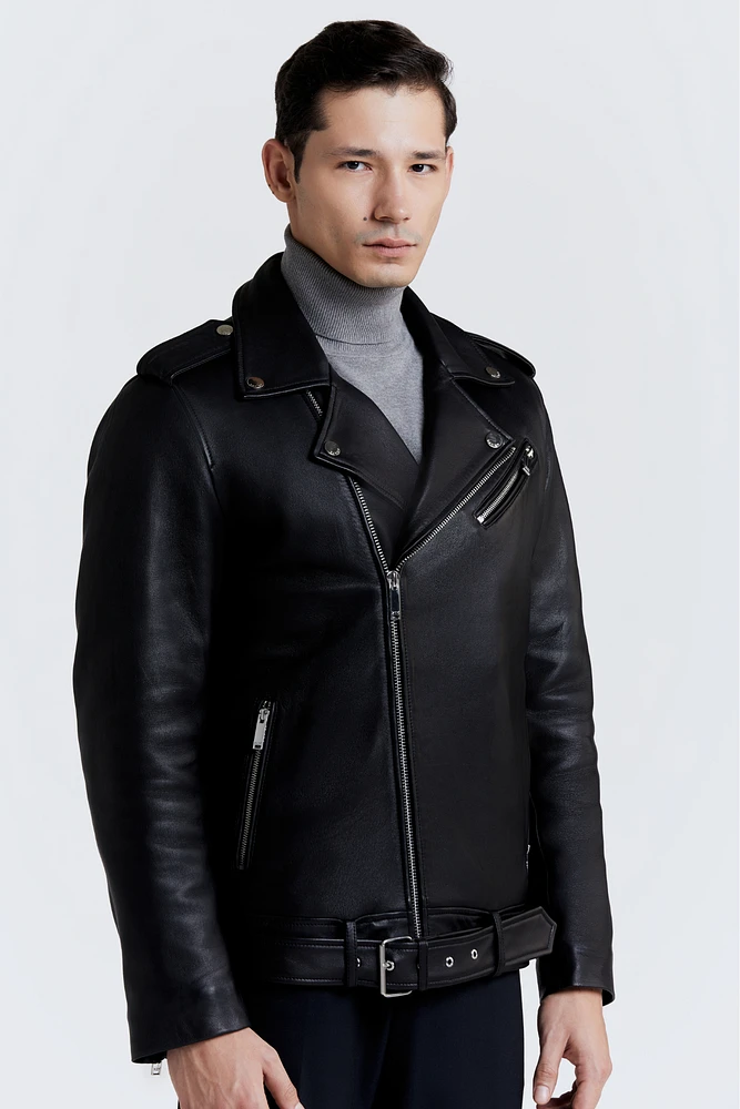 ELI Genuine Lamb Leather Biker Jacket