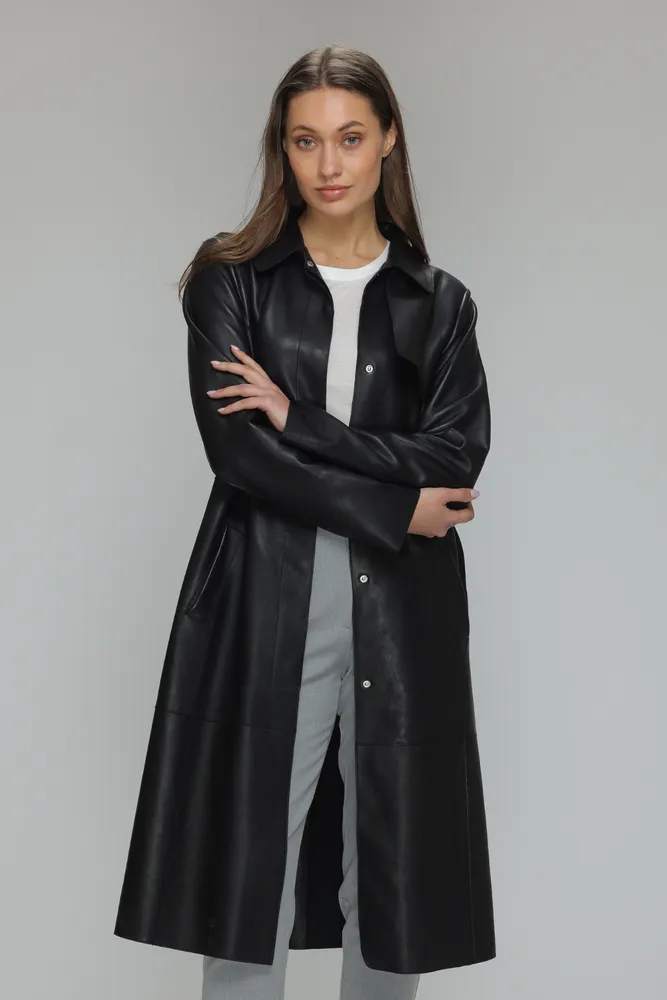 ALYSON Classic Leather Coat