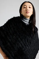 GEANA Genuine Rabbit Fur Poncho