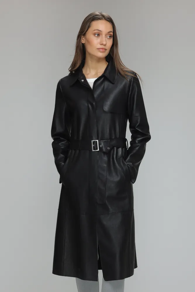 ALYSON Classic Leather Coat