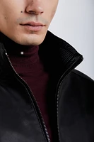 ASHER Genuine Leather Bomber Jacket