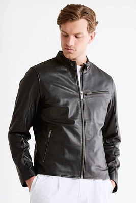 CORBAN Genuine Leather Bomber Jacket