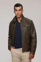 DION Genuine Leather Bomber Jacket