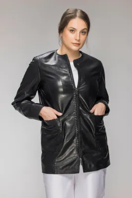 ALESSANDRA Genuine Leather Comfort Fit Jacket