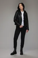 IMANI Genuine Leather Biker Jacket