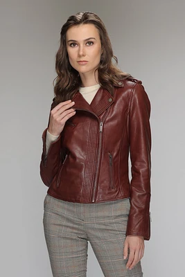 KLAUDIA Genuine Leather Biker Jacket