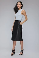 SORAYA Genuine Leather Pencil Skirt