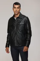 TREY Genuine Leather Shirt Jacket