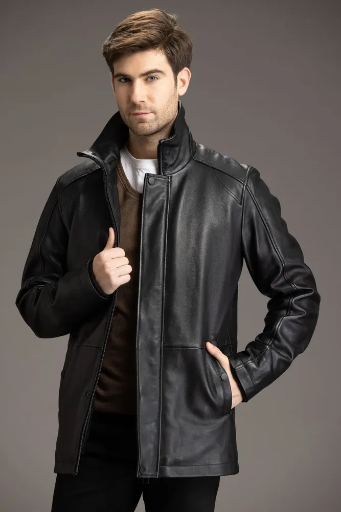 NIKOLAS Genuine Leather Coat Detachable Winter Lining