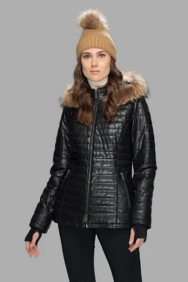 SUNNIVA Genuine Leather Puffer Jacket