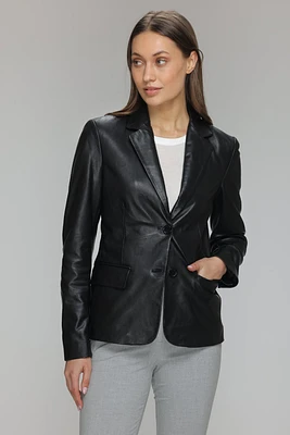 LIVIA Genuine Leather Blazer