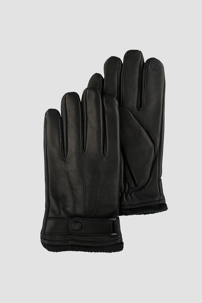 SADIK Genuine Leather Wrist Strap Closure Glove