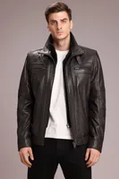 HAYDEN Genuine Lamb Leather Bomber Jacket Detachable Storm Insert