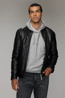 KEIFER Genuine Leather Bomber Jacket