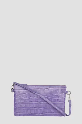 LETICIA Croc Effect Genuine Leather Crossbody