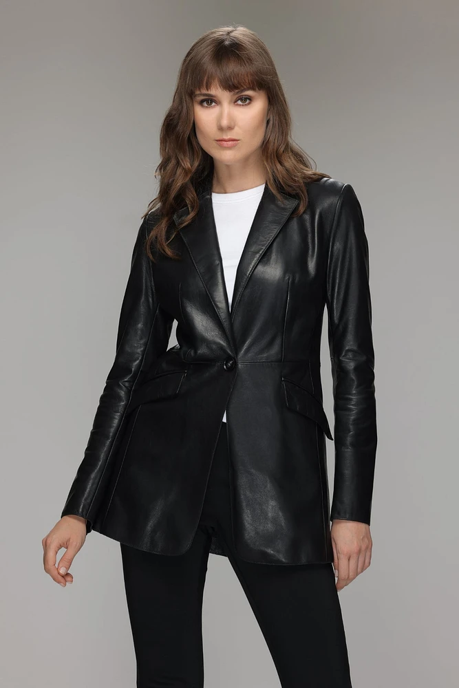 ROSEE Genuine Leather Blazer