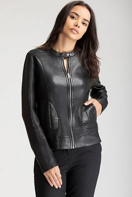 BREE Genuine Butter Soft Reversible Lamb Leather Jacket