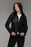 IMANI Genuine Leather Biker Jacket