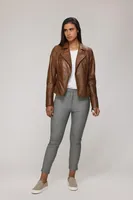 TATIANA Genuine Leather Biker Jacket