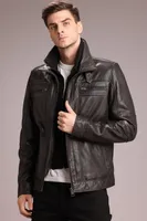 HAYDEN Genuine Lamb Leather Bomber Jacket Detachable Storm Insert