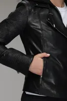 IMANI Genuine Leather Biker Jacket