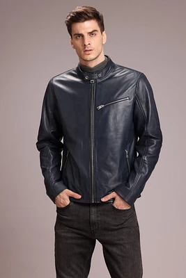 CORBAN Genuine Leather Bomber Jacket