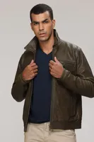 DION Genuine Leather Bomber Jacket