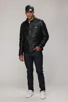 TREY Genuine Leather Shirt Jacket