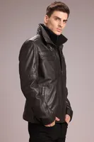 HAYDEN Genuine Lamb Leather Bomber Jacket Detachable Storm Insert