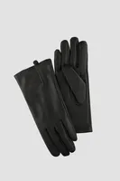 BEKAH Genuine Leather Ruching Detail Gloves