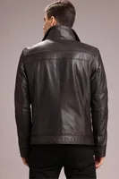 HAYDEN Genuine Lamb Leather Bomber Jacket Detachable Storm Insert