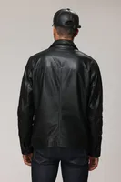 TREY Genuine Leather Shirt Jacket