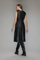 JEMMA Genuine Butter Soft Lamb Leather Sleeveless Dress