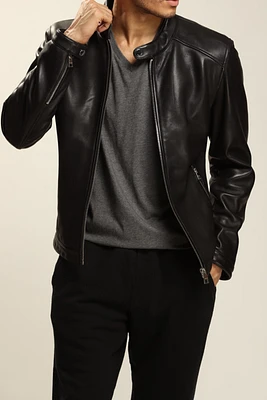 CAMDEN2 Genuine Lamb Leather Bomber Jacket